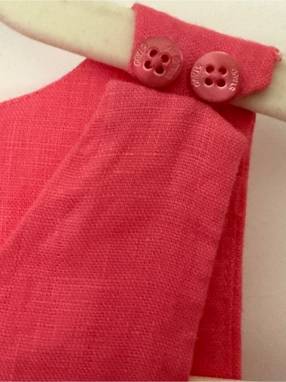 STAUD Allori Dress 100% Linen Size Med Paradise Coral Pink Pearl New! - Picture 8 of 10
